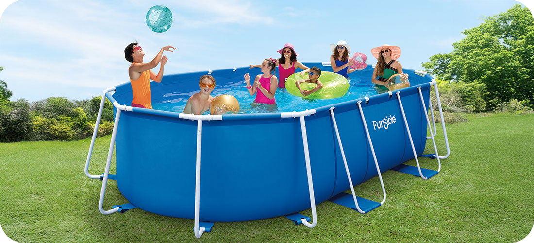 Piscine tubulaire ovale FunSicle Activity 4,88 x 3,05 x h1,07m