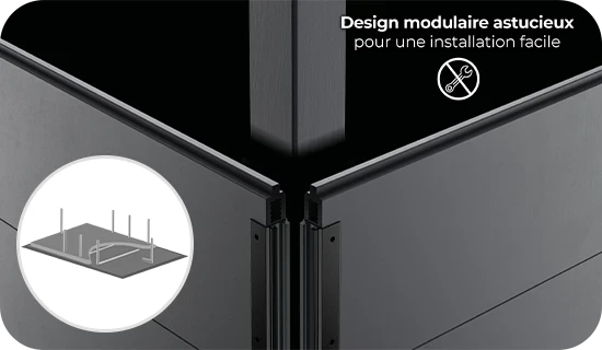 Montage facile piscine bois composite avec cadre métallique à couler dans la dalle béton