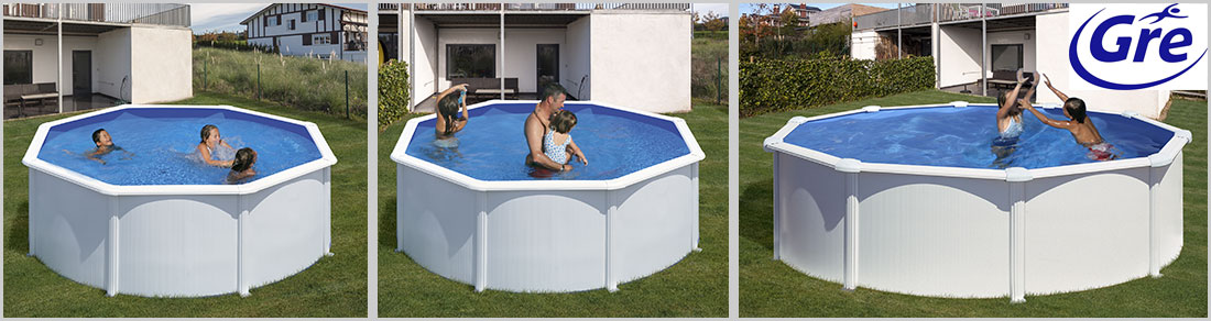 Piscine Acier Gré Wet Ronde Blanche Dimension 300 X H120m