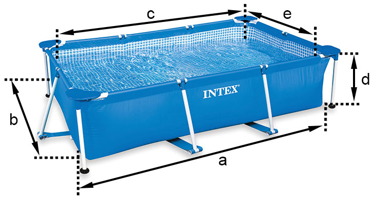 piscine intex metal frame rect. 4 50x2 20 x 0 84