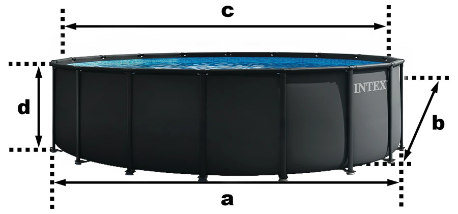 Dimensions piscine tubulaire Intex Ultra XTR 5,49 x h1,32m
