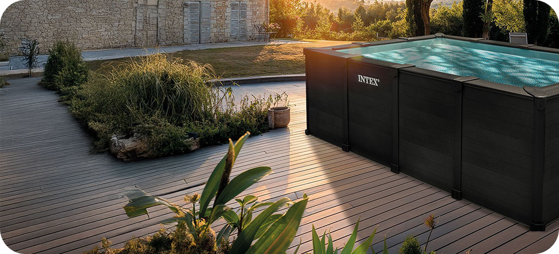 Piscine Graphite Intex 4,00 x 3,00 x h1,24m rectangle