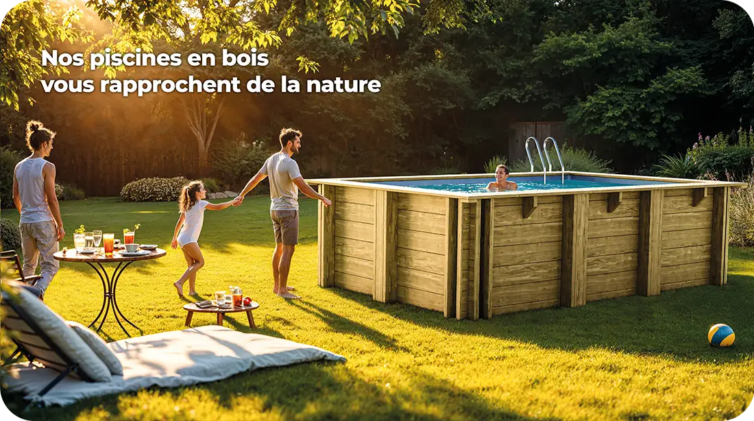 Piscine en bois Sunbay rectangulaire Papaya