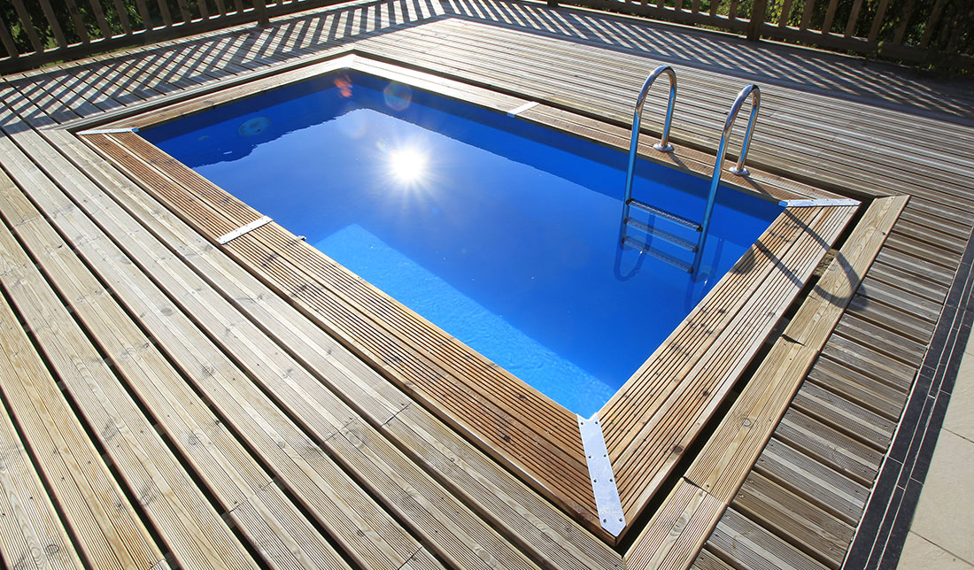 Piscine en bois rectangulaire Ubbink Sunwater 3,50 x 2,00 x 0,71 m