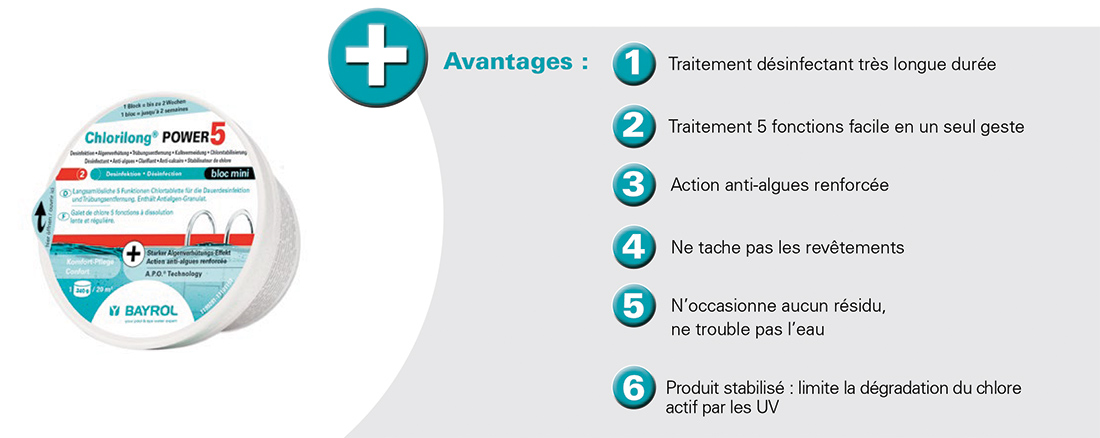 Chlorilong Power 5 Bayrol - Multibloc