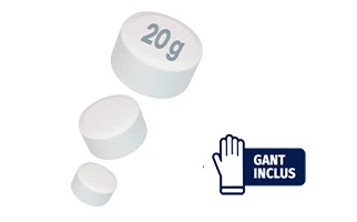 HTH brome lent tablette de 20g et gant inclus