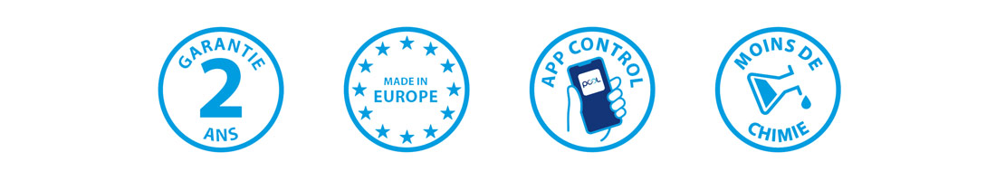 Points forts de l'électrolyseur Clear Connect Evo Astral connecté