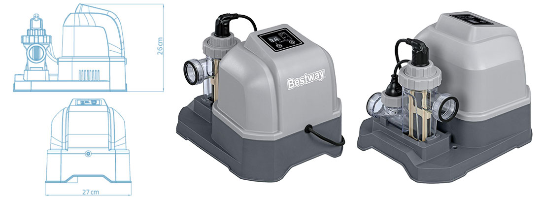 Electrolyse au sel Bestway Hydrogenic pour piscines hors-sol