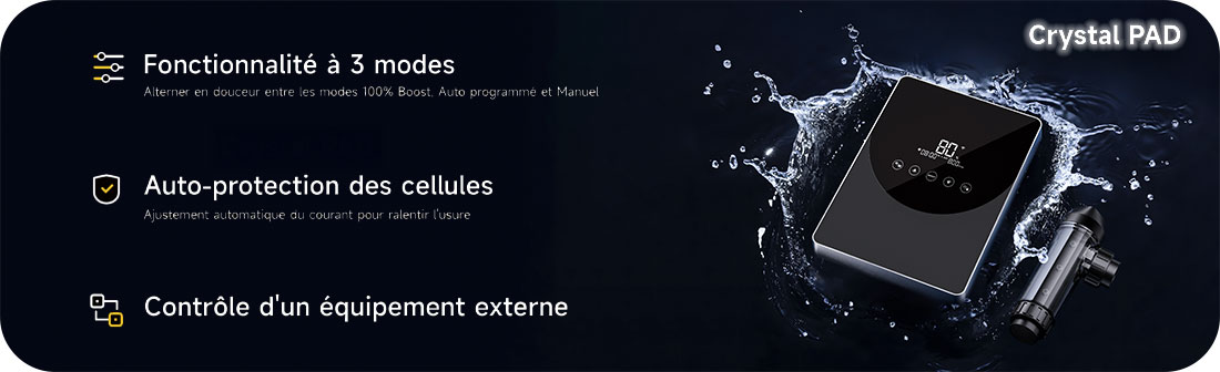 Electrolyseur au sel piscine Aquark Crystal Pad