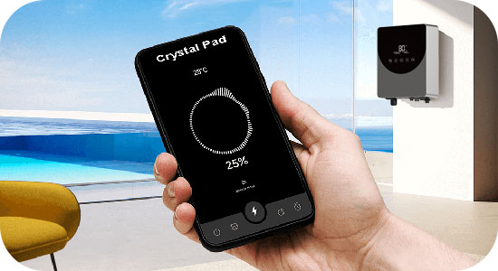 Connectivité WiFi et commandes de l'électrolyseur Crytal Pad