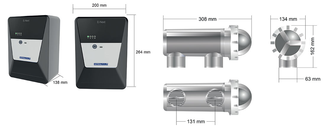 Dimensions electrolyseur au sel E-Next