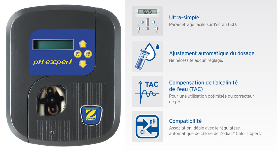 Régulation pH Zodiac pH Expert pour piscine